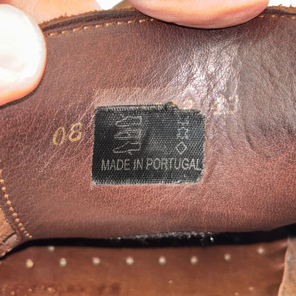 ECCO Mens Brown Leather Water Repellent Boat Shoes RubberTech Loafers 43 9-9.5